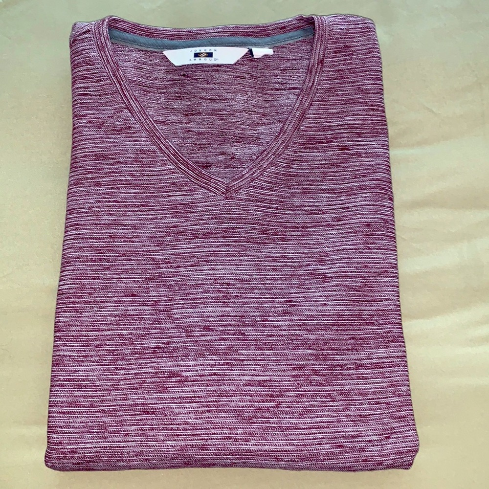 Joseph Abboud LS Sweater. Maroon w White. Loose Fit.